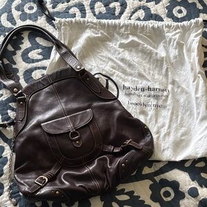 [Hayden Harnett] Brown Leather Anna Hobo Bag